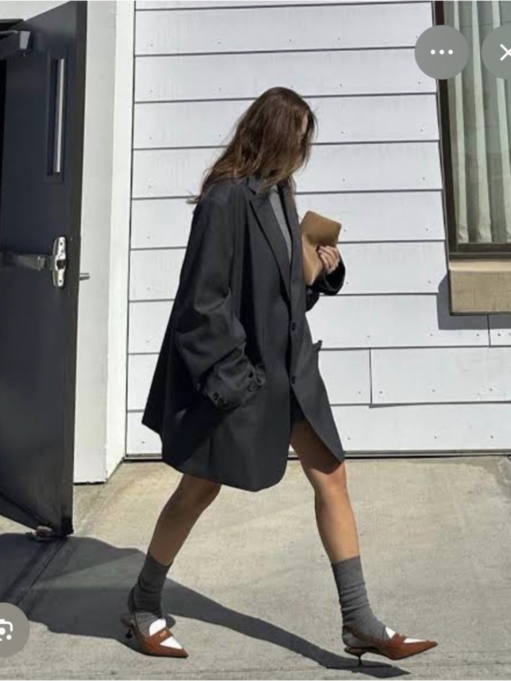 The Frankie Shop Dee Maxi Black Oversized Blazer